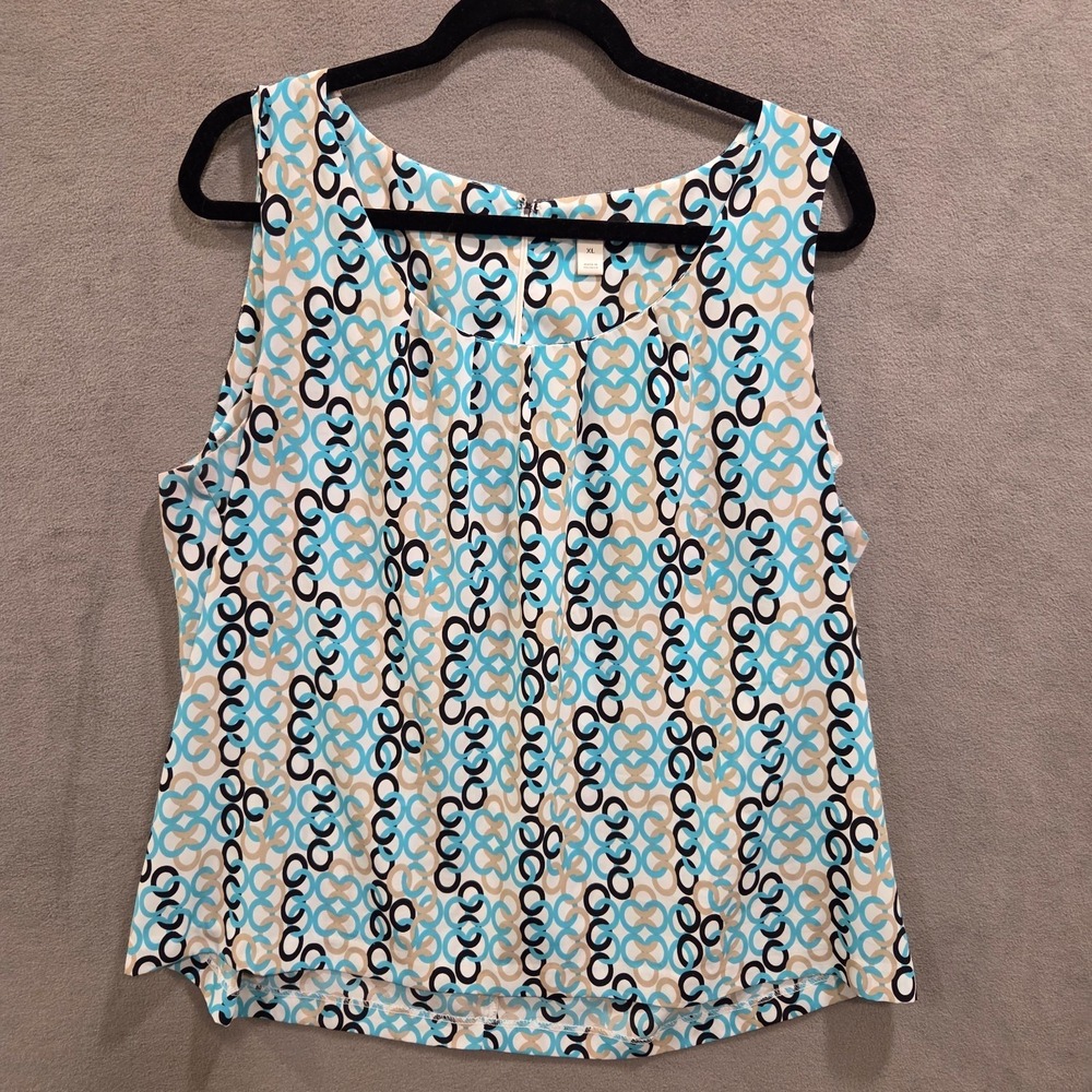 Dana Buchman Sleeveless Blouse Tank Womens Size XL Slinky Office Business Casual